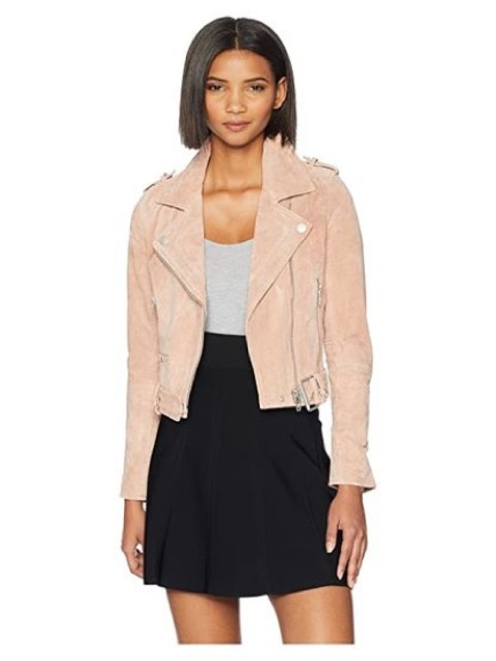 Blank NYC Blush Suede Moto Jacket